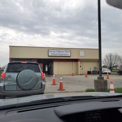 Kansas Highway Patrol Title Inspection Station - Entrance in the back, follow the cones