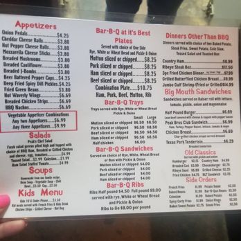 Peak Bros Bar-B-Que - 2019 menu - Barbeque Near Me - Waverly, Kentucky