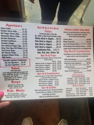 Menu photo 1 Peak Bros Bar-B-Que Waverly, KY
