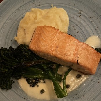 Orange Hill Restaurant & Events - Overly priced salmon that tasted okay. - Steakhouses Near Me - Orange, California