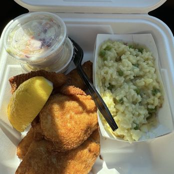 Four Suns Fish And Chips - Fried whitefish with risotto - Seafood Near Me - Hancock, Michigan