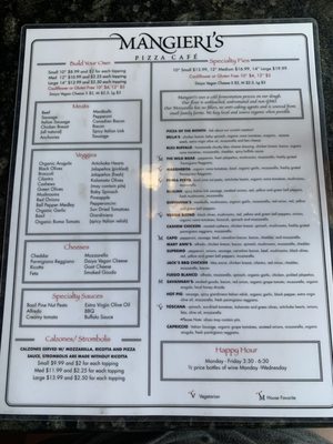 Menu photo 5 Mangieri's Pizza Cafe Austin, TX