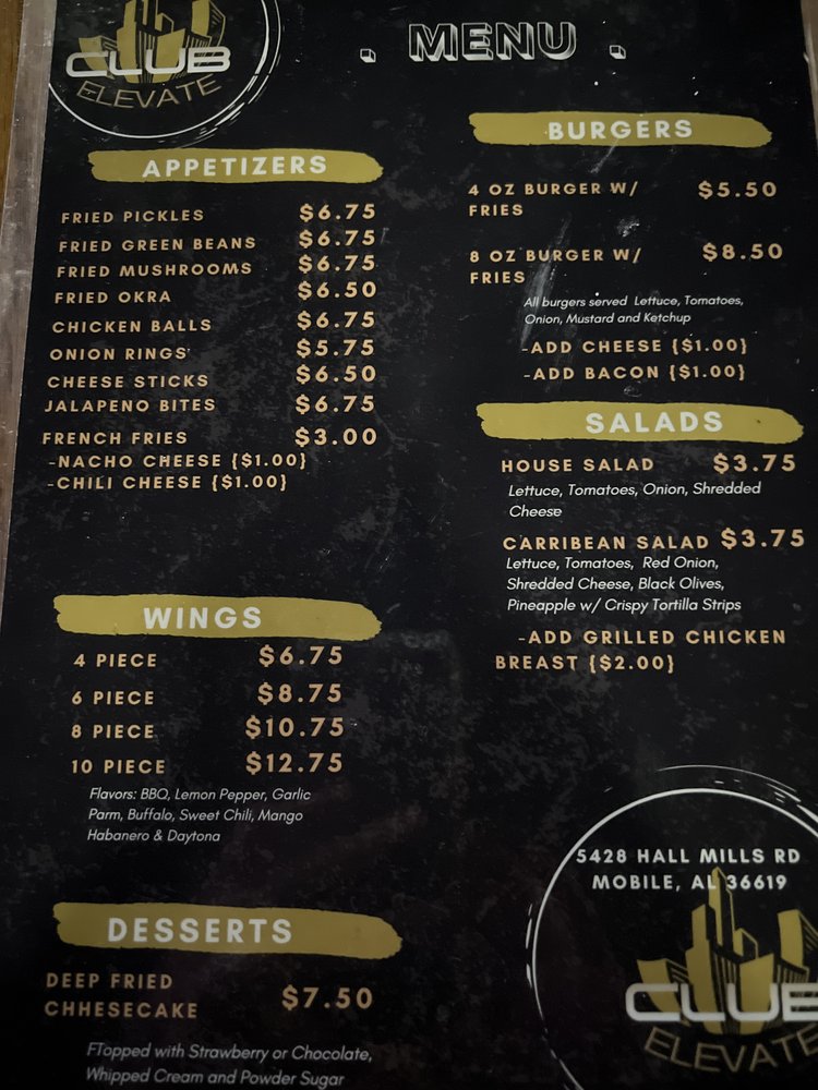 CLUB ELEVATE Updated October 2024 5428 Halls Mill Rd, Mobile