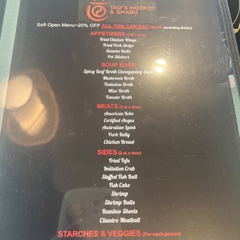 Tao’s Hotpot & Shabu - Menu! AYCE - Chinese Near Me - Folsom, California Tao’s Hotpot & Shabu - Menu! AYCE - Chinese Near Me - Folsom, California