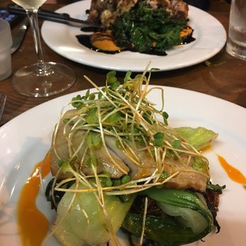 Zookers Restaurant - Miso Black Cod on top of baby bokchoy and soba noodle cake - American Near Me - Carpinteria, California Zookers Restaurant - Miso Black Cod on top of baby bokchoy and soba noodle cake - American Near Me - Carpinteria, California