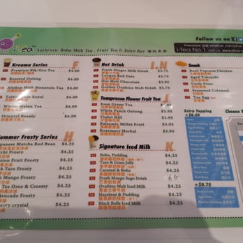 i-Tea - Normal menu - Juice Bars & Smoothies Near Me - Castro Valley, California
