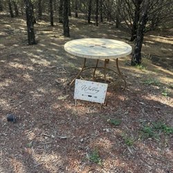 Cedar Gardens Event Center - Table along the path from parking area to venue