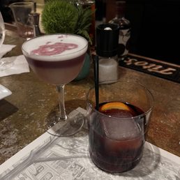 Cocktails at the bar.