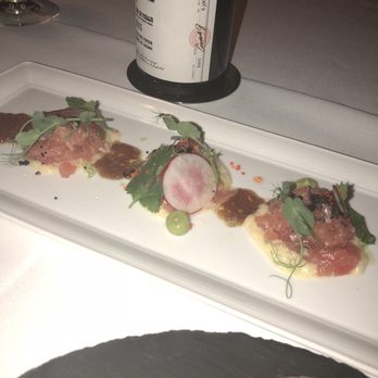 Doris Metropolitan - Tuna Tartare (ginger emulsion, tobiko, radish, avocado, soy pearls) appetizer - Steakhouses Near Me - Houston, Texas Doris Metropolitan - Tuna Tartare (ginger emulsion, tobiko, radish, avocado, soy pearls) appetizer - Steakhouses Near Me - Houston, Texas
