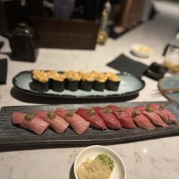 Toro flight and spicy scallop roll