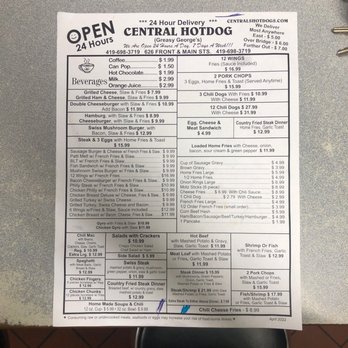 Central Hot Dog - Menu - Hot Dogs Near Me - Toledo, Ohio
