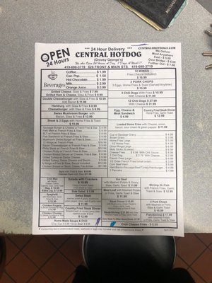 Menu photo 6 Central Hot Dog Toledo, OH