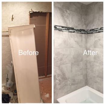 Francesca's Flooring & More - New jacuzzi tub with 13x13 porcelain on walls  12x24 on floors - Flooring Near Me - Cary, North Carolina