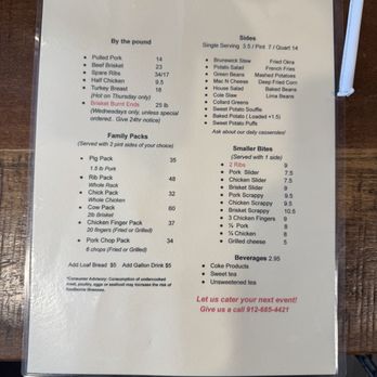Papa Buck's BBQ - Back of menu - Barbeque Near Me - Metter, Georgia Papa Buck's BBQ - Back of menu - Barbeque Near Me - Metter, Georgia