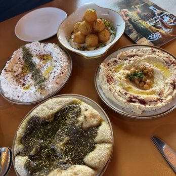 Othello - Patatas bravas, zatar bread, hummus, whipped feta. - Seafood Near Me - Jacksonville, Florida