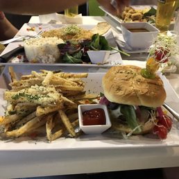The inside was so tender, and my husbands chicken was delicious too.