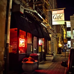 Entrance at night