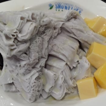 Snowflake Tea House - Taro shaved ice with condensed milk, egg custard, and grass jelly - Desserts Near Me - Duluth, Georgia