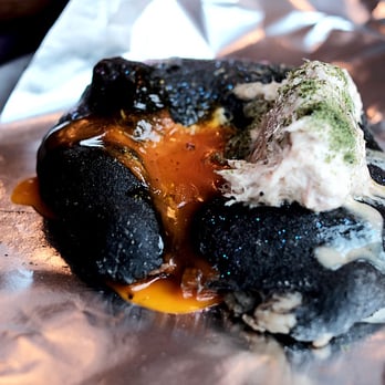 Black Axe Mangal - squid ink flatbread with smoked mackarel - Turkish Near Me - London, XGL