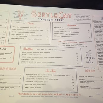 BeetleCat - Menu - Seafood Near Me - Atlanta, Georgia
