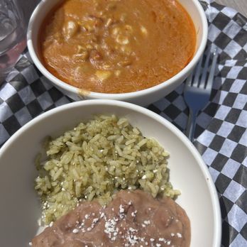 BAJA RICK'S Cantina - Lobster Bisque Soup rice&beans - Tacos Near Me - San Diego, California BAJA RICK'S Cantina - Lobster Bisque Soup rice&beans - Tacos Near Me - San Diego, California