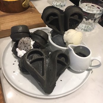 Light Cafe - Charcoal Black Sesame Waffle - Cafes Near Me - Toronto, Ontario