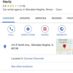 Hertz Rent A Car - Says closes at 6 pm 3 different sites