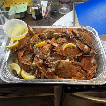 Dock Local-Plano - 1 Dozen Miller Lite and Old Bay Steamed Blue Crabs - Seafood Near Me - Plano, Texas