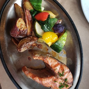 Bridge Seafood - The Salmon Steak was delicious and cooked to perfection! - Seafood Near Me - Anchorage, Alaska
