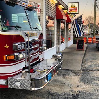 Brother's Pizza - a fire truck parked in front of a restaurant - Pizza Near Me - Dennis Port, Massachusetts Brother's Pizza - a fire truck parked in front of a restaurant - Pizza Near Me - Dennis Port, Massachusetts