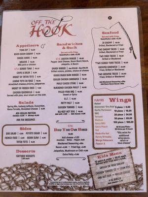 Menu photo 2 Off The Hook Bar & Grill Panama City Beach, FL
