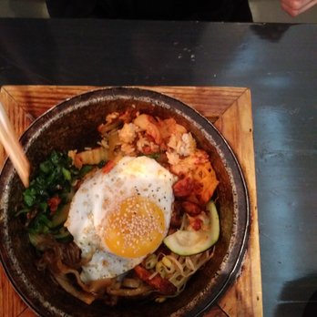 Burning Rice - Spicy pork with everything on it. Hot stone bowl for crispy rice!! - Korean Near Me - Hurst, Texas Burning Rice - Spicy pork with everything on it. Hot stone bowl for crispy rice!! - Korean Near Me - Hurst, Texas