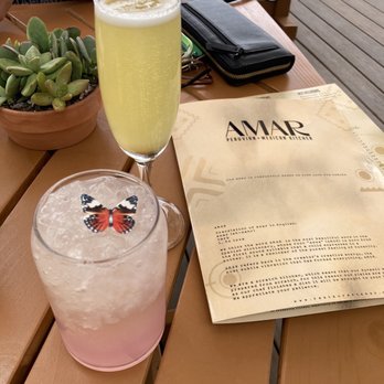 Amar - Really enjoy the patio with some drinks We had only drinks but we will be back for food it looks very good - Peruvian Near Me - El Paso, Texas
