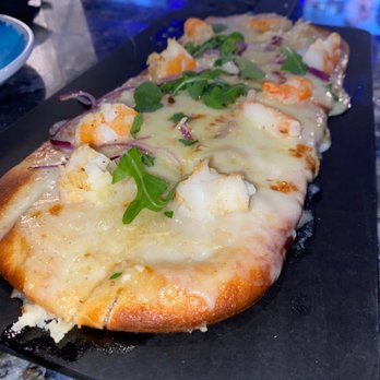 Blue Waters Bar & Grill - Shrimp pizza - average - Seafood Near Me - Marathon, Florida