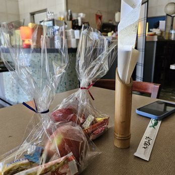 Hanaya Sushi Cafe - The check and goodie bags! - Japanese Near Me - San Diego, California