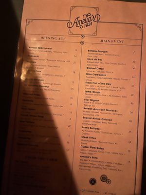 Menu photo 6 Amelia's 1931 Miami, FL