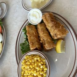 Johnny Pamcakes - Friday fried cod special. You get 3 pieces of cod and your choice of 2 sides.