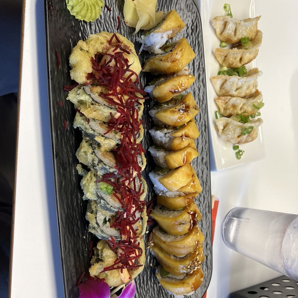 Keyaki Sushi - Veggie gyoza, Monkey Vegan roll, Tiger Roll (Tempura FRIED) - Sushi Bars Near Me - Midvale, Utah Keyaki Sushi - Veggie gyoza, Monkey Vegan roll, Tiger Roll (Tempura FRIED) - Sushi Bars Near Me - Midvale, Utah