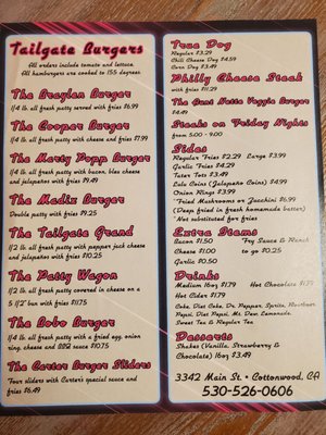 Menu photo 2 The Tailgate Cottonwood, CA Menu photo 2 The Tailgate Cottonwood, CA