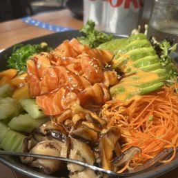 Spicy Sunshine Salmon Poke Raw