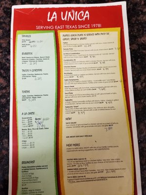 Menu photo 4 Launica Tortilleria Lufkin, TX