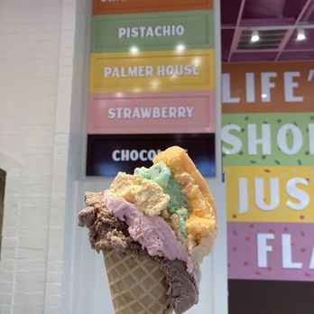 The Original Rainbow Cone - Large Rainbow in Waffle Cone - Donuts Near Me - Lombard, Illinois