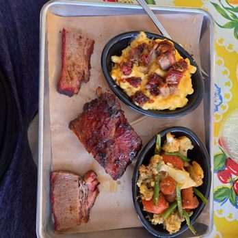 Lucille's Smokehouse Bar-B-Que - 28 dollars for 2 pieces of dry brisket, 3 baby back ribs that were overcooked and kraft mac and cheese with brisket bits. - Barbeque Near Me - Long Beach, California Lucille's Smokehouse Bar-B-Que - 28 dollars for 2 pieces of dry brisket, 3 baby back ribs that were overcooked and kraft mac and cheese with brisket bits. - Barbeque Near Me - Long Beach, California