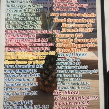 Perrin's On The Water - Drink menu 4.4.26 - Desserts Near Me - Corpus Christi, Texas