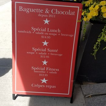 Baguette & Chocolat - Menu - Cafes Near Me - Quebec City, Quebec Baguette & Chocolat - Menu - Cafes Near Me - Quebec City, Quebec