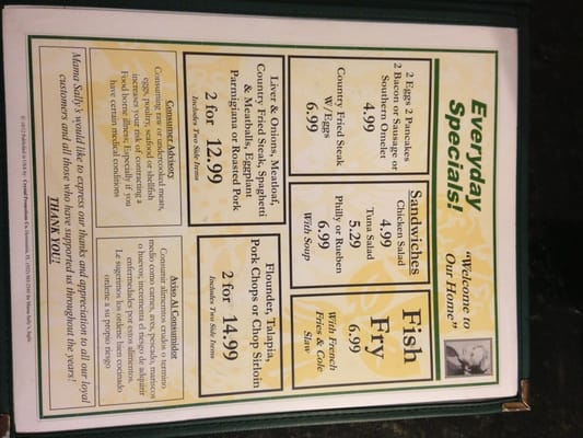 Menu photo 5 Momma Sally's Family Restaurant Inglis, FL Menu photo 5 Momma Sally's Family Restaurant Inglis, FL