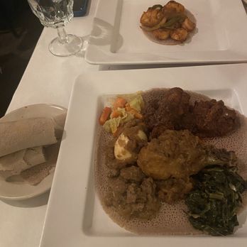 Das Ethiopian - Chicken/beef sampler and shrimp appetizer - Ethiopian Near Me - Washington, DC, District of Columbia Das Ethiopian - Chicken/beef sampler and shrimp appetizer - Ethiopian Near Me - Washington, DC, District of Columbia