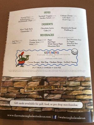 Menu photo 1 The Watering Hole Dahinda, IL