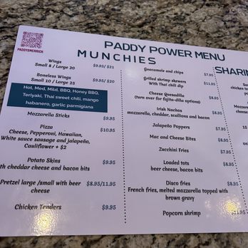 Paddy Power - 2024 Menu - Burgers Near Me - Merrick, New York