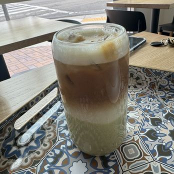 Qamaria Coffee - Iced Pistachio Latte - Coffee & Tea Near Me - Fullerton, California